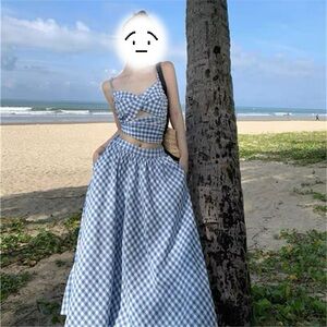 Like New Size S/M Blue Women's Skirt Dress Set